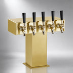 Thumbnail image #4 for Perlick Corporation EA2110-5BTF Air-Cooled Countertop Tee Beer Dispensing Tower, 5-Faucet, Tarnish-Free Brass