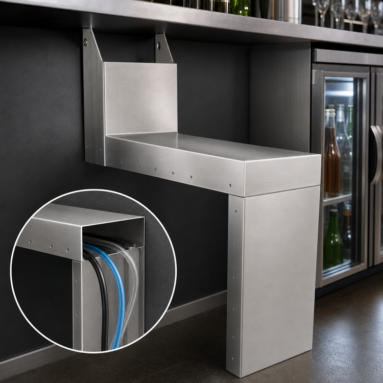 Product image #4 for Advance Tabco Prestige Stainless Steel Tubing Chase Shelf, 6 x 19 Inch, Underbar Accessory