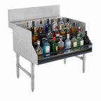 Thumbnail image #4 for Advance Tabco Prestige (Supreme) PLD-3018 5-Step Freestanding Stainless Steel Liquor Bottle Display, Approx. 20-Bottle, 18"W x 30"D x 36"H