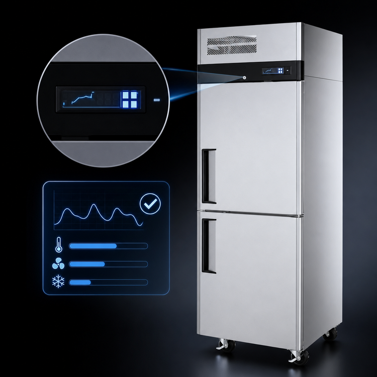Product image #4 for Turbo Air M3 Series One-Section Reach-In Freezer with Solid Half Doors, 21.5 Cu. Ft., Top-Mounted Self-Contained