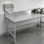 Thumbnail image #4 for Eagle Group Spec-Master T24144STEM-BS 144-Inch x 24-Inch 14-Gauge Stainless Steel Work Table with 4-1/2-Inch Backsplash