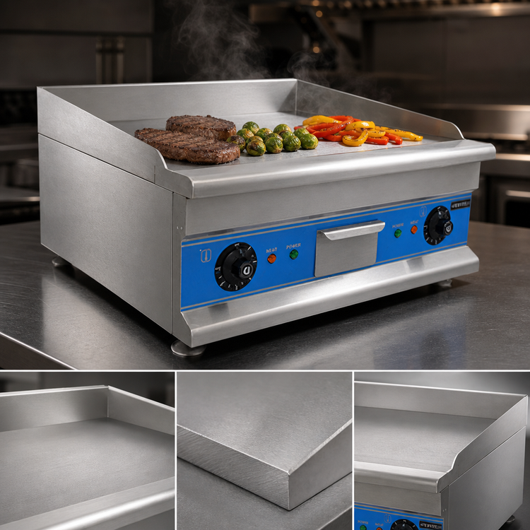 Product image #4 for Uniworld Economy 24-Inch Electric Countertop Griddle, 3200W, 110V, Dual Thermostat