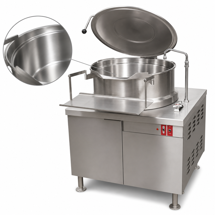 Product image #4 for Crown DMT-40 40 Gallon Direct Steam Tilting Kettle with Cabinet Base