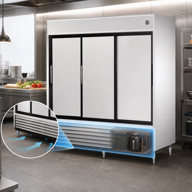 Product image #4 for True TSD-69-HC 3-Section Reach-In Solid Sliding Door Refrigerator