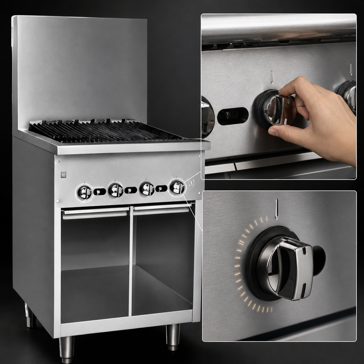 Product image #4 for Jade Range Bistro JBR-60B 60" Gas Restaurant Range with Charbroiler and Two Cabinets