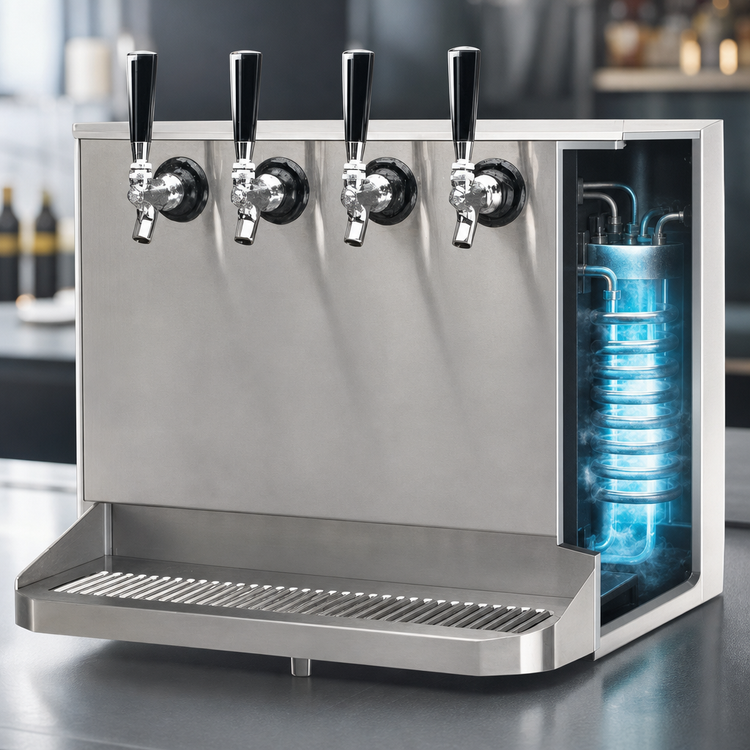 Product image #4 for Micro Matic USA SB420-KR 4-Faucet Underbar Glycol-Cooled Draft Beer Dispenser with Drip Tray