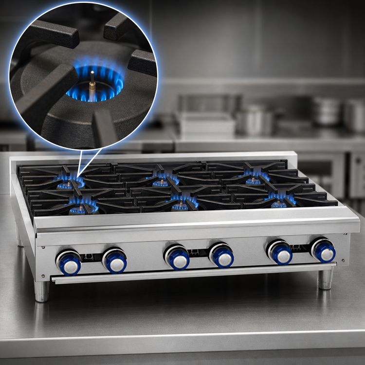 Product image #4 for Imperial 48-Inch Commercial Countertop Gas Hot Plate with 8 Open Burners and Standing Pilots