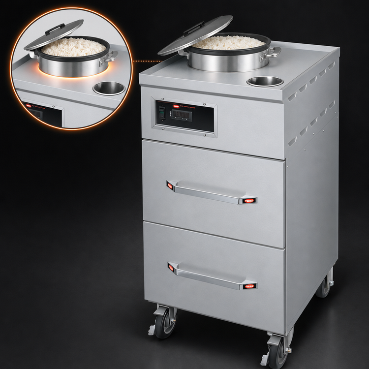 Product image #4 for Hatco 2-Drawer Electric Rice Drawer Warmer with Top Heated Well and Utensil Well