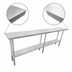 Thumbnail image #4 for Sapphire 84 Inch x 18 Inch Stainless Steel Work Table with Undershelf, Beveled Square Edge, 16-Gauge 304 Top