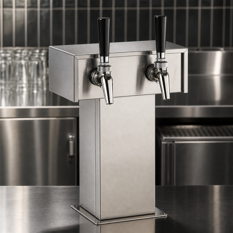 Product image #4 for Perlick Tee Tower Style 2-Faucet Stainless Steel Beer Dispensing Kit