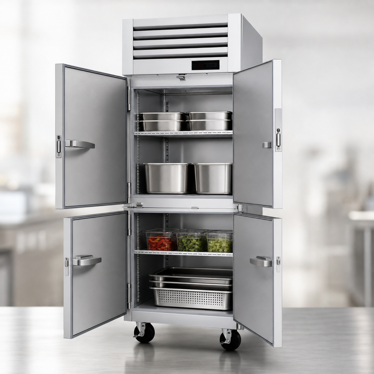 Product image #4 for Turbo Air PRO Series Pass-Thru Heated Holding Cabinet, 1 Section, 26 Cu. Ft., 4 Half Doors