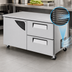 Thumbnail image #4 for Turbo Air Super Deluxe Two-Section Undercounter Freezer with 1 Left-Hinged Door and 2 Drawers, 17 Cu. Ft.