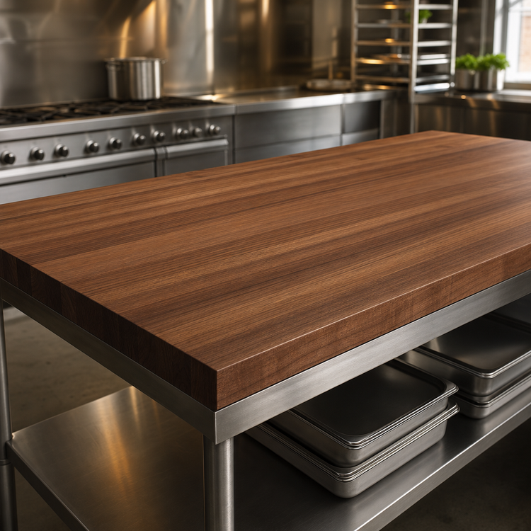 Product image #4 for John Boos Boos Block American Black Walnut Kitchen Countertop, 72 x 48 x 1-3/4 Inch, Flat Edge Grain, Penetrating Oil Finish