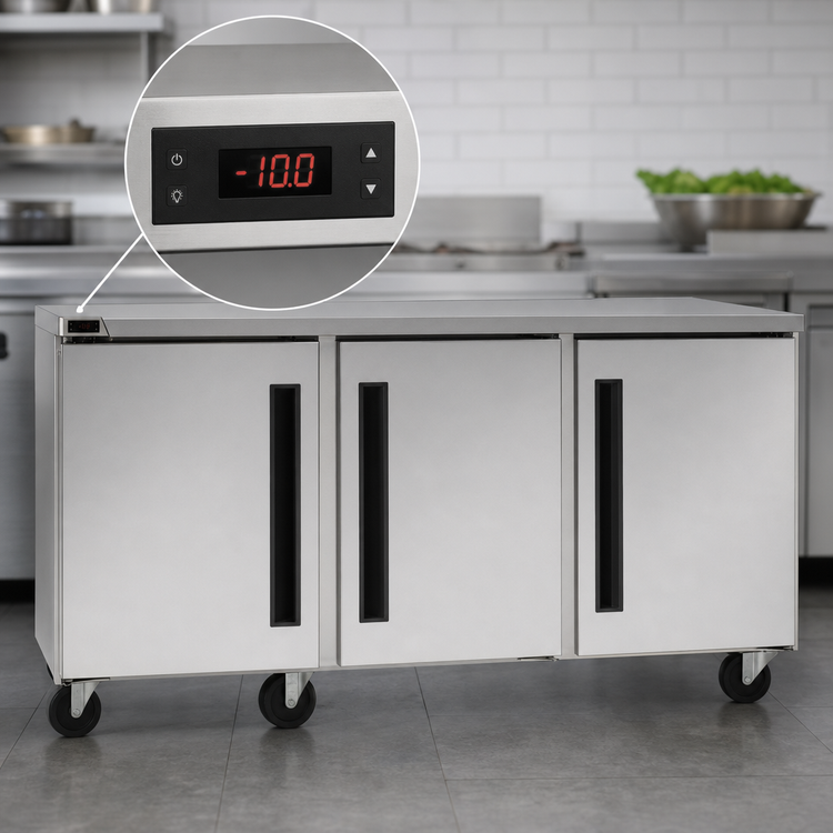 Product image #4 for Centerline by Traulsen 72-Inch Three-Section Compact Undercounter Freezer with Left-Hinged Solid Doors
