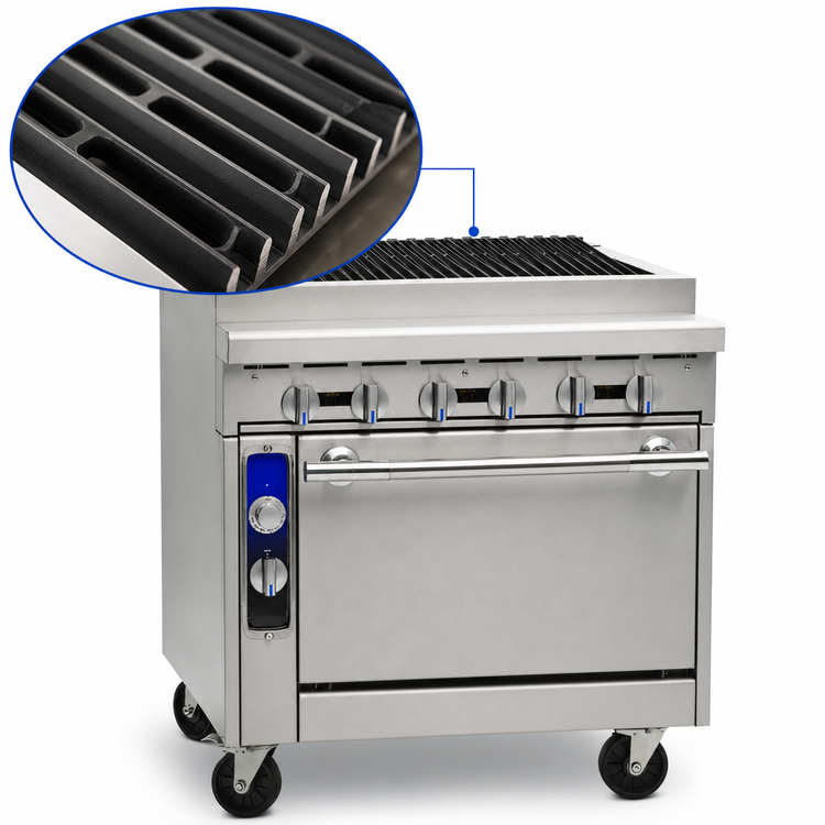 Product image #4 for Imperial Spec Series 36-Inch Heavy Duty Gas Charbroiler Range with Open Cabinet Base