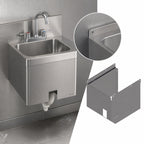 Thumbnail image #4 for John Boos PBHS-APN-0909-S-KV1 Stainless Steel Splash-Mount Apron for 9" x 9" Wall-Mount Hand Sink, Single Pedal Knee Valve Compatible