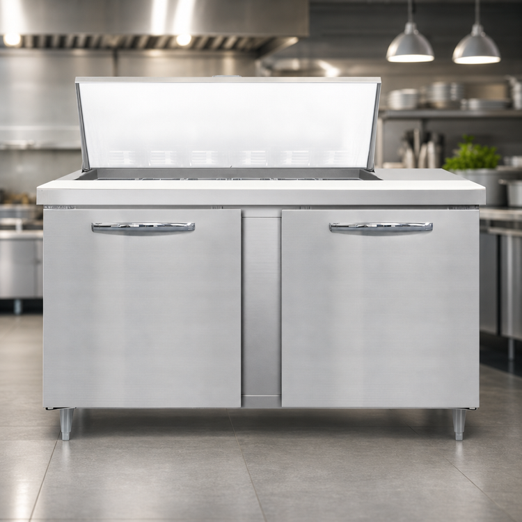 Product image #4 for Continental Refrigerator Designer Line D60N18M 60" 2-Section Mighty Top Sandwich Prep Refrigerator