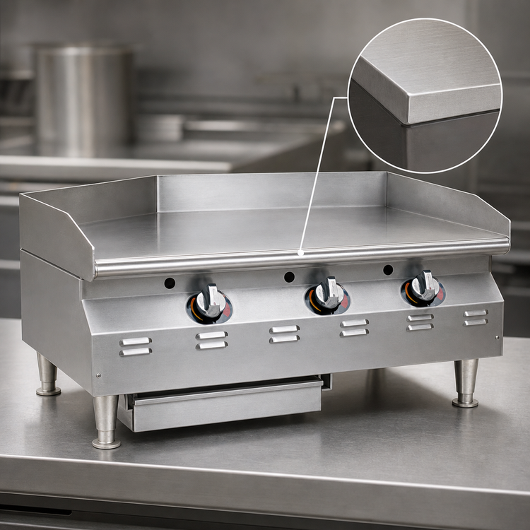Product image #4 for RedHots Chef's Line Countertop Natural Gas Griddle with 3/4-Inch Smooth Steel Plate, 24 Inch, 62,500 BTU