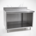 Thumbnail image #4 for Spec-Master Marine Series Underbar Stainless Steel Work Table with Cabinet Base, Open Front, and 4-1/2 Inch Backsplash, 36 x 24 Inches