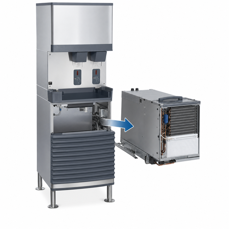 Product image #4 for Symphony Plus 25FB414W-S Freestanding Ice and Water Dispenser with SensorSAFE™ Chewblet® Nugget Ice, Water-Cooled