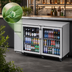 Thumbnail image #4 for Turbo Air Super Deluxe Two-Section Narrow Back Bar Cooler with 2 Glass Doors, 16.46 Cu. Ft., Self-Contained Side-Mount, 115V