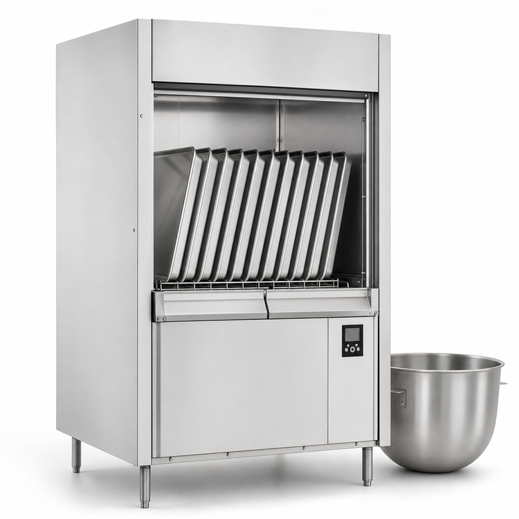 Product image #4 for Hobart Warewash High Temperature Pot, Pan & Utensil Washer, Front Loading Split Door, 10 Sheet Pan Capacity, 480V