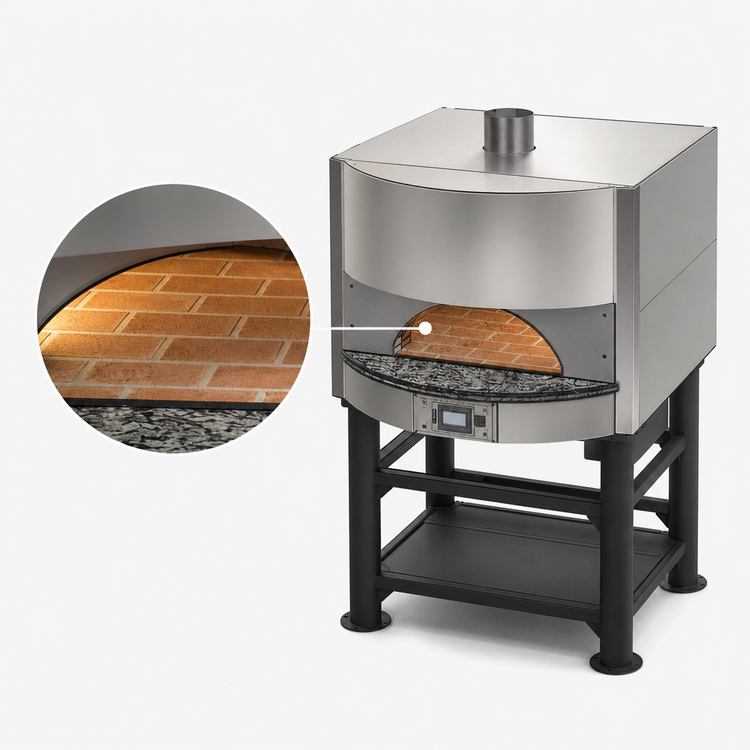 Product image #4 for Marra Forni Square Gas-Fired Pizza Oven with 35 x 26 Inch Brick Deck and Steel Stand