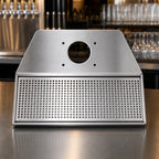 Thumbnail image #4 for Micro Matic USA DP-640DP Surface-Mount Stainless Steel Draft Tower Drip Tray Trough with Perforated Screen, 4-Inch Opening, 1/2-Inch NPT Drain