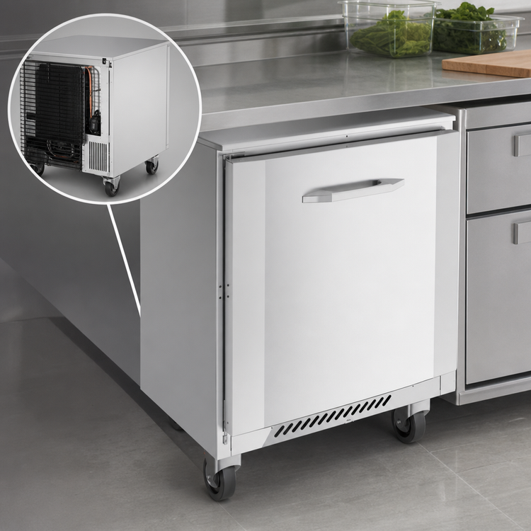Product image #4 for Victory Refrigeration VUF32HC 32-Inch Undercounter Freezer, 1-Section, Rear-Mounted Self-Contained Refrigeration, 7.22 Cu. Ft.