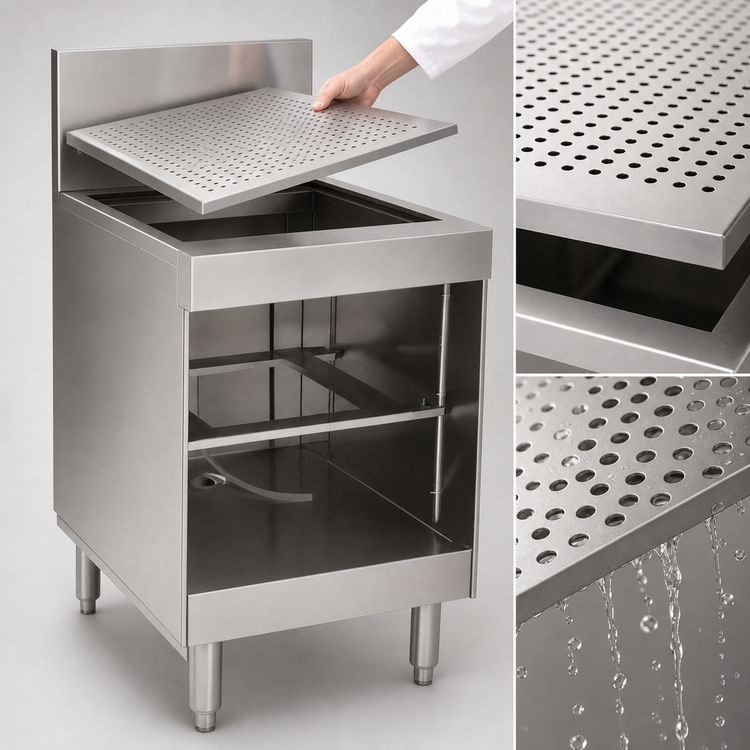 Product image #4 for Spec-Bar Recessed Workboard Top Underbar Glass Rack Storage Unit, 24 x 24 x 36-1/2 Inches, 2-Rack Capacity