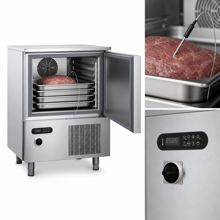 Product image #5 for Gemm Commercial Reach-In Blast Chiller/Freezer, Single Section, Self-Contained, 5-Pan, 208-230V