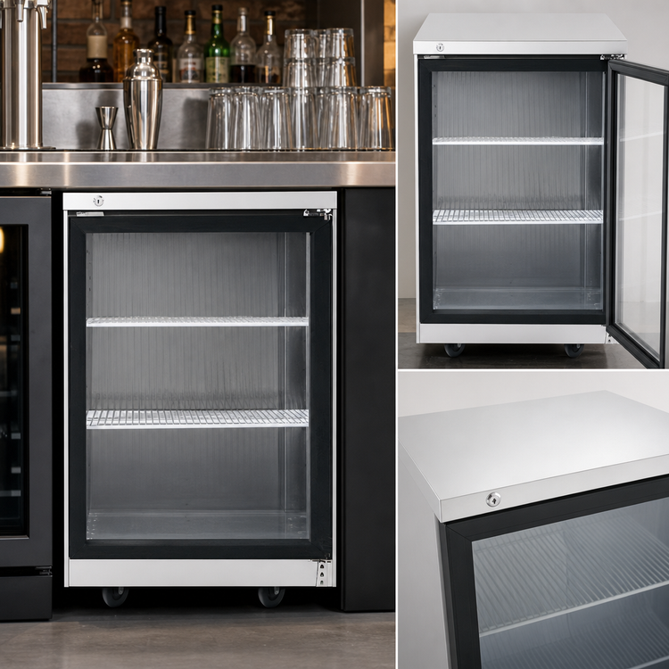 Product image #4 for Atosa 23-Inch One-Section Back Bar Cooler with Locking Glass Door, 8.2 Cu. Ft.