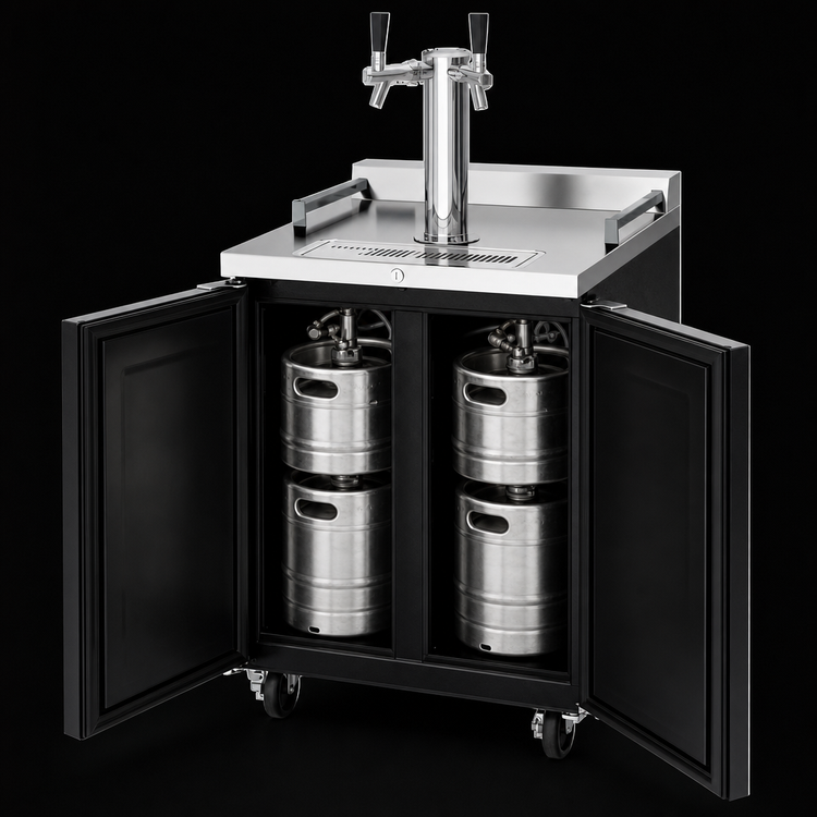 Product image #5 for Beverage-Air Dual Zone Wine & Beer Draft Cooler with 2-Tap Tower, 4-Keg Capacity, 24-Inch Wide