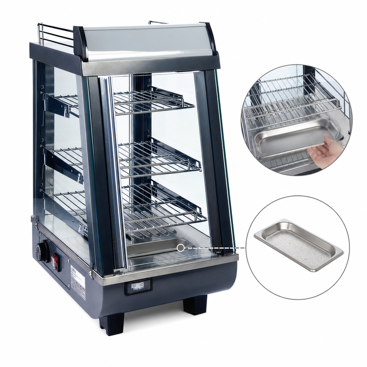 Product image #5 for Winco Heated Countertop Food Display Merchandiser, 13-1/2 Inch Wide, 3-Shelf