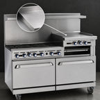 Thumbnail image #4 for Imperial (Middleby) Pro Series IR-G60-C 60-Inch Gas Restaurant Range with Griddle, Convection Oven, Standard Oven, and Manual Controls