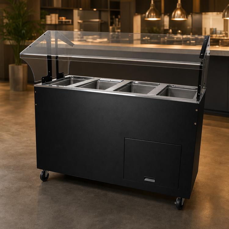 Product image #4 for Advance Tabco Triumph (Supreme) Portable Electric Hot Food Buffet Table with 4 Sealed Wells and Sneeze Guard