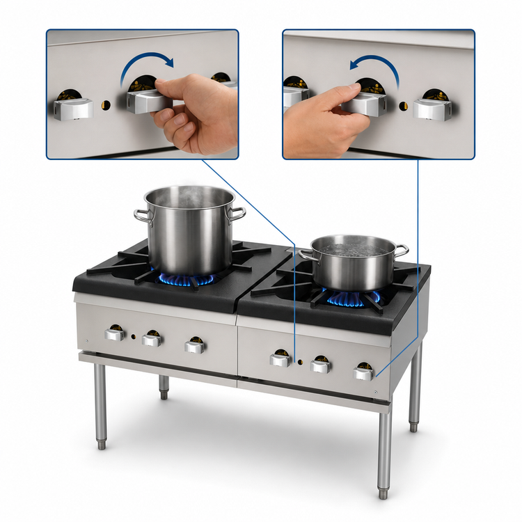 Product image #4 for Vulcan 18-Inch Gas Stock Pot Range with (2) Cast Iron Two-Ring Burners, 220,000 BTU