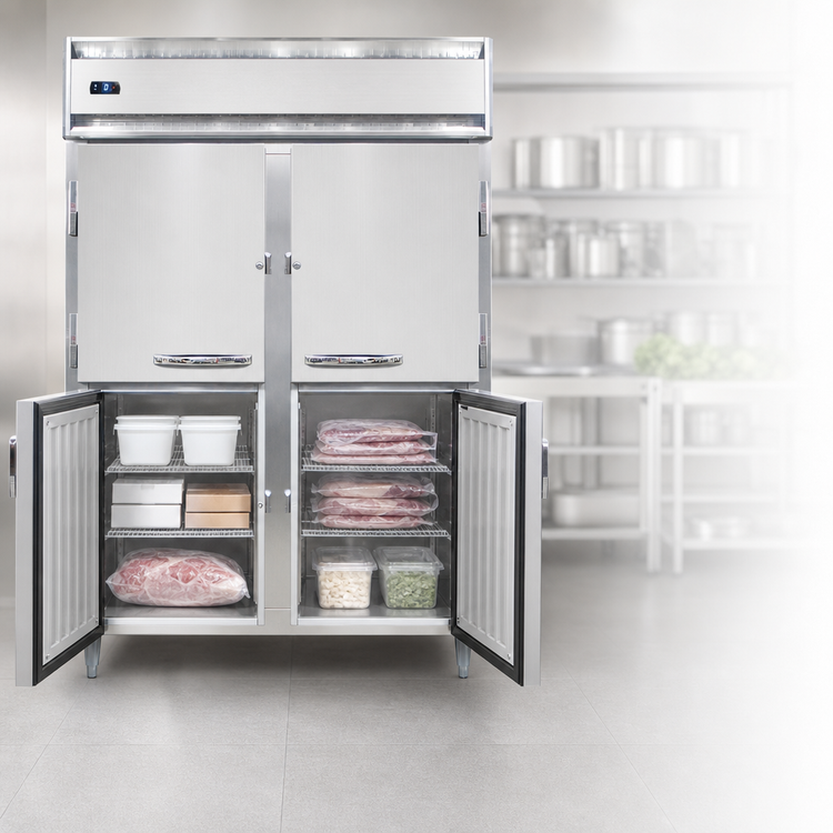 Product image #4 for Continental Refrigerator Designer Line D2FESNHD Two-Section Shallow Depth Reach-In Freezer