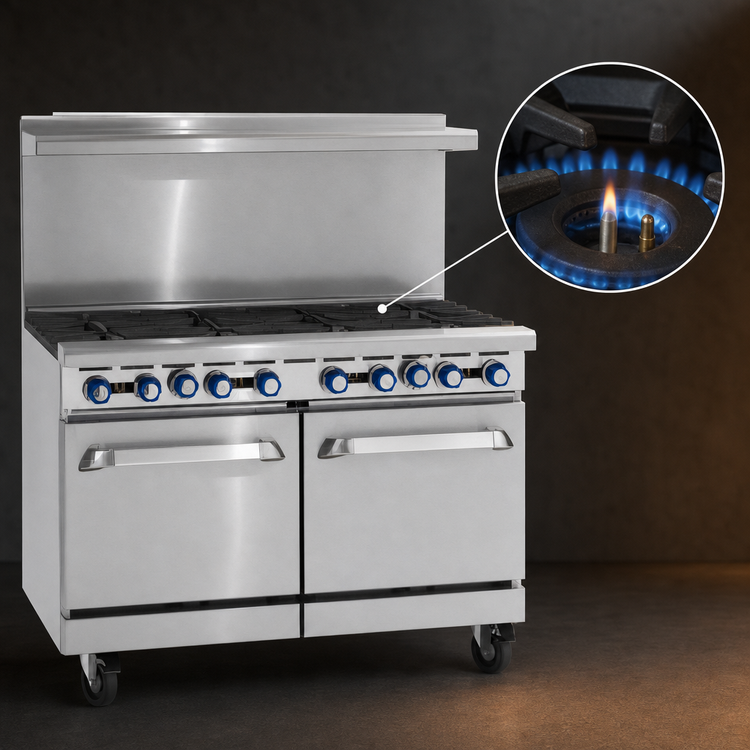 Product image #4 for Imperial Pro Series 48-Inch Gas Restaurant Range with 8 Open Burners, Standard Oven and Cabinet Base