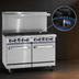 Thumbnail image #4 for Imperial Pro Series 48-Inch Gas Restaurant Range with 8 Open Burners, Standard Oven and Cabinet Base