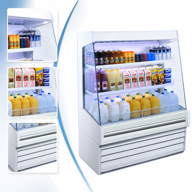 Product image #4 for Howard-McCray Ovation Series Vertical Dairy Open Merchandiser Open-Air Cooler, 63"W x 60"H, Self-Contained, White