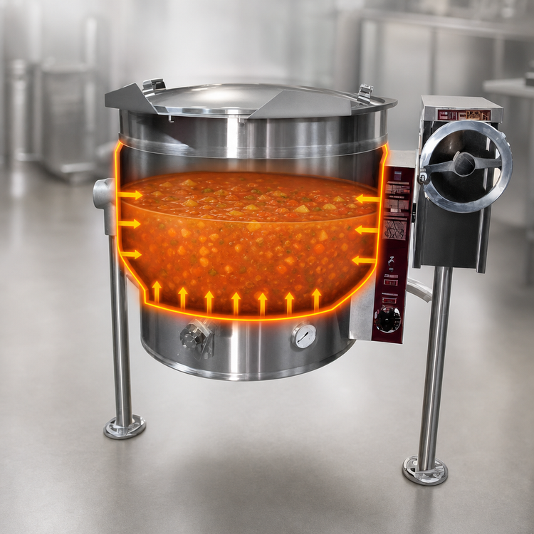 Product image #4 for Crown ELT-60F 60 Gallon Electric Full Jacket Tilting Steam Kettle