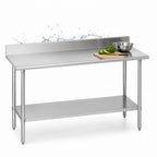 Thumbnail image #4 for Duke Manufacturing 316S-36108-5R Stainless Steel Cocktail Station Work Table, 108 x 36 Inches, 16-Gauge Top, 5-Inch Riser, Undershelf