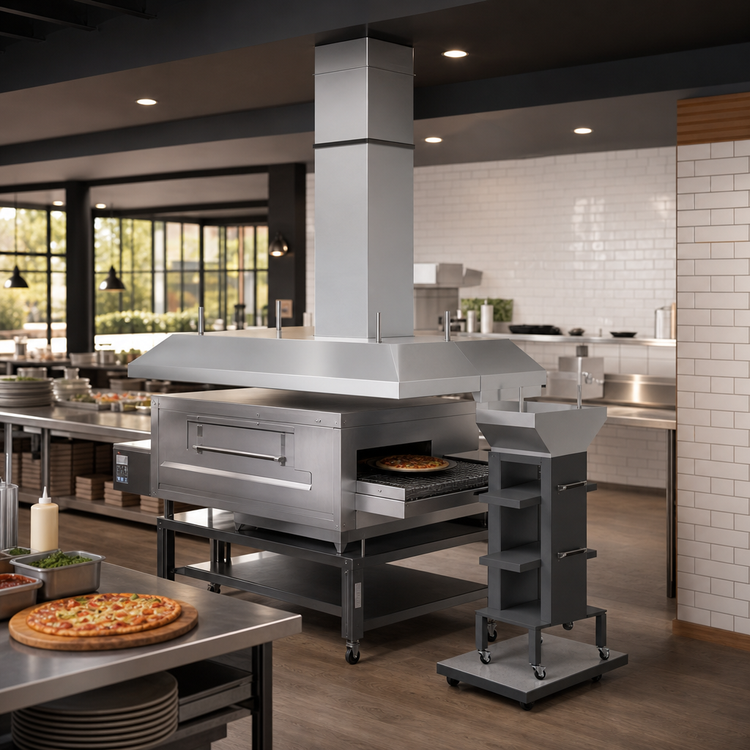 Product image #5 for Avtec SimpleSpec Island Conveyor Pizza Oven Hood with 96-Inch Duct Enclosure, 40 x 24 x 12 Inches, for 20 x 20-22 Inch Chambers