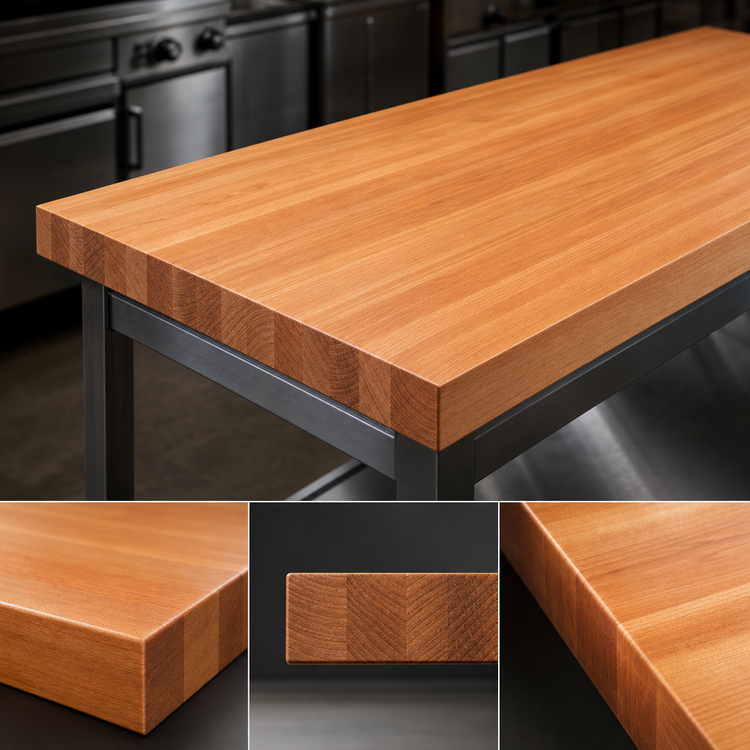 Product image #4 for Boos Block American Cherry Edge Grain Kitchen Countertop, 108 x 42 x 3 Inch, Varnique Finish