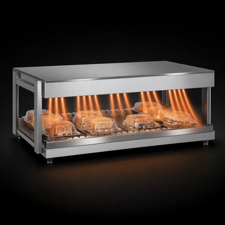 Product image #4 for Hatco Glo-Ray 60-Inch Countertop Horizontal Merchandising Warmer, Single Shelf, Pass-Thru Design