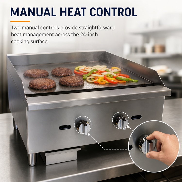 Product image #4 for Comstock-Castle CCEGG24 24-Inch Countertop Gas Griddle, Manual Controls, 60,000 BTU