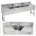 Thumbnail image #4 for Advance Tabco Special Value Series SLB-64C 72-Inch x 18-Inch 4-Compartment Stainless Steel Underbar Bar Sink with Dual Drainboards and Splash-Mount Faucets