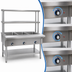 Thumbnail image #4 for Eagle Group DHT3-120-FM 48-Inch 120V Electric Open Base Hot Food Table with 3 Dry Wells and Double-Tier Flex-Master Overshelves