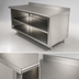Thumbnail image #4 for Advance Tabco Special Value Economy Stainless Steel Open Front Cabinet Base Work Table with Mid-Shelf and 5-Inch Backsplash, 36 x 24 Inches